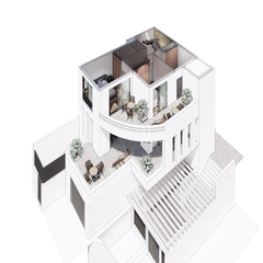 First floor: Balconys, three bedrooms, bathroom